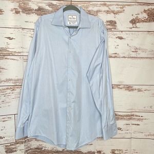 Brooks Brothers Luxury Collection 16.5/37 Mens Blue Madison Fit Dress Shirt